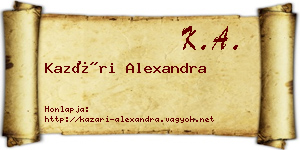 Kazári Alexandra névjegykártya