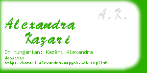 alexandra kazari business card